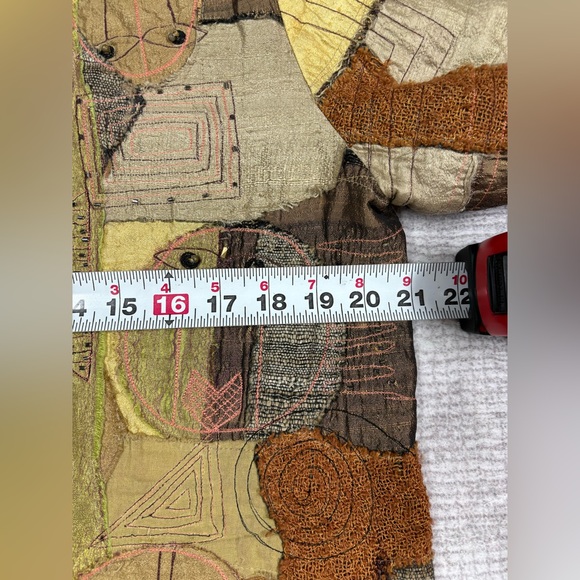 VTG Sandy Starkman Womens Artsy Patchwork Blazer Jacket Size M Art To Wear - Picture 4 of 10